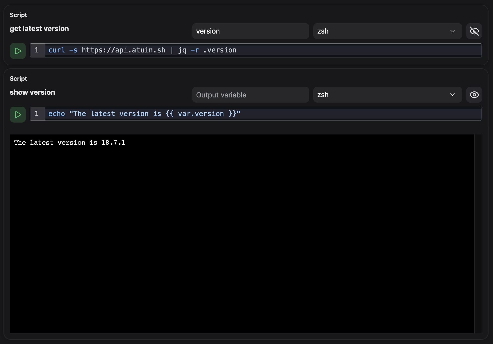 Script block with variables